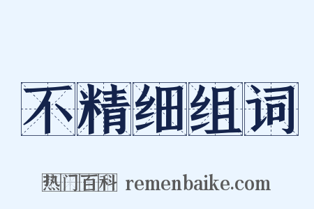 不精细组词是什么意思的图片